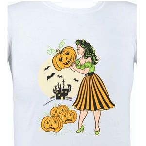 Pumpkin Princess Halloween Pinup Girl T-Shirt